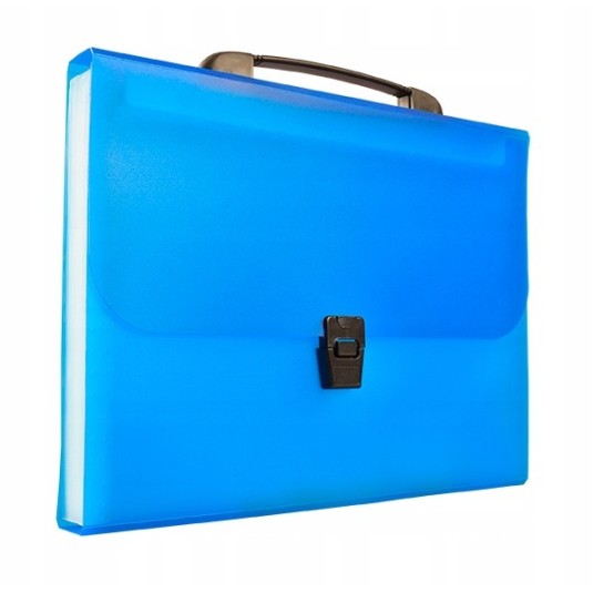 Teczka A4 13 przegródek TETIS z rączką niebieska