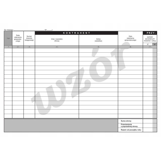 Druk podatkowa księga przychodów i rozchodów A4