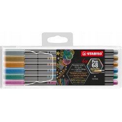 Cienkopisy STABILO Pen 68 metallic 6 kolorów mazak