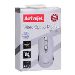 Mysz Activejet AMY-360 (optyczna  1000 DPI  kolor biały)