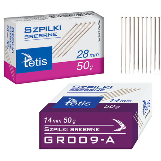 Szpilki niklowane 14 mm 50 g Tetis