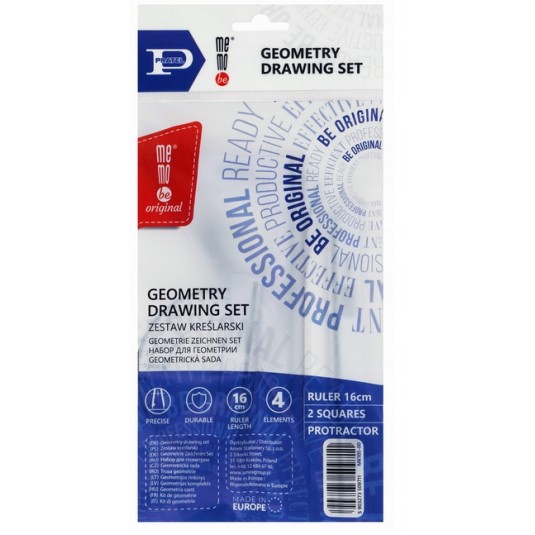 Zestaw kreślarski MemoBe by Pratel z linijką 16 cm