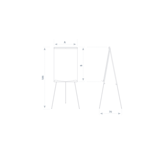 Tablica Flipchart ecoBoards magnetyczna suchościeralna  70x100 cm