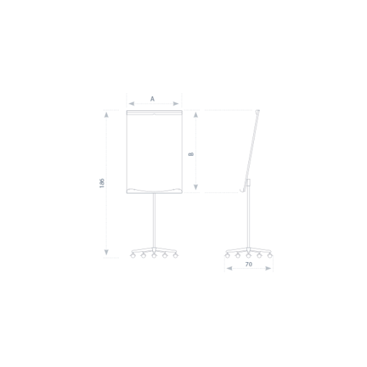 Tablica Flipchart Mobilny powierzchnia magnetyczna suchościeralna 70x100 cm