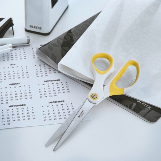 Nożyczki LEITZ WOW żółte 20,5 cm mocne tytanowe