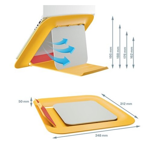 Podstawka pod laptopa Leitz Ergo Cosy, żółta