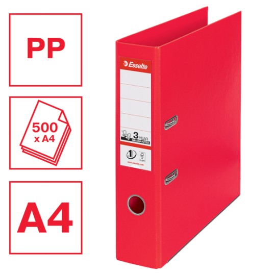 Segregator ESSELTE No.1 A4/75 mm VIVIDA czerwony
