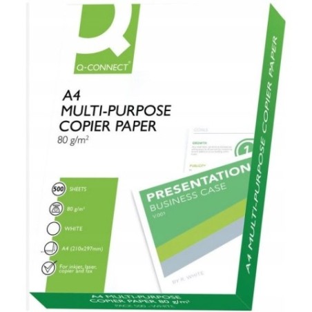 Papier ksero A4 do drukarki ryza 500 arkuszy  80g/m2 Q-connect