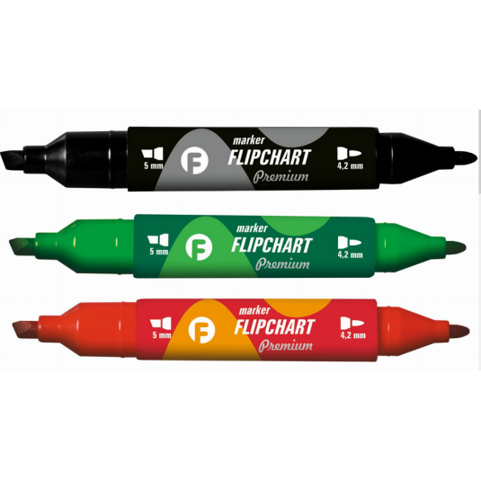 MARKER FLIPCHART MIP CZERWONY DWUSTRONNY