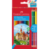 KREDKI FABER CASTELL ZAMEK 12 KOL + GRATIS 3 KREDKI DWUSTRONNE TEMPERÓWKA