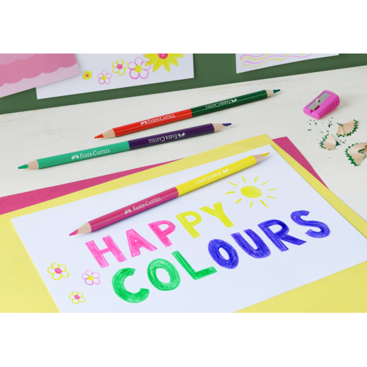 KREDKI FABER CASTELL ZAMEK 12 KOL + GRATIS 3 KREDKI DWUSTRONNE TEMPERÓWKA