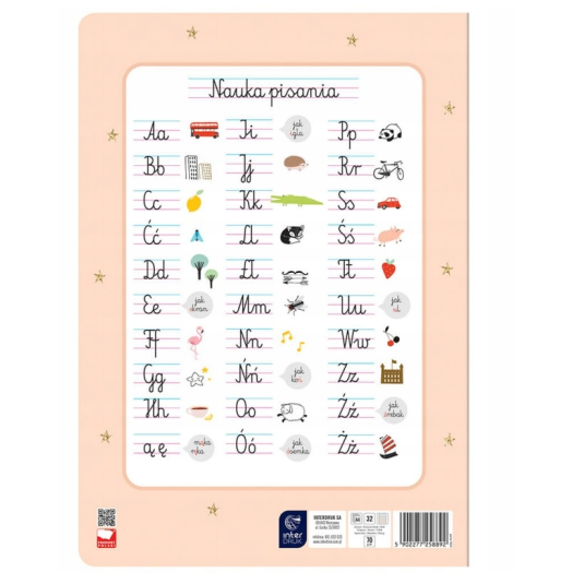 Zeszyt A4 w linię INTERDRUK 32 kartkI UV GIRLS