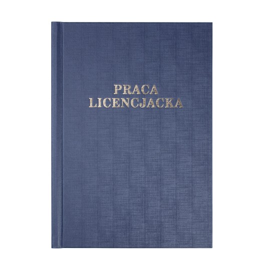 Okładka kanałowa Praca Licencjacka B 13 mm 304 x 212 mm (A4+ pionowa) niebieska