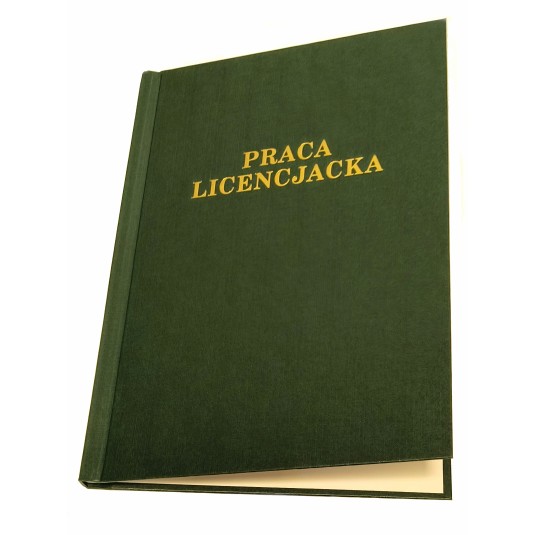 Okładka kanałowa Praca Licencjacka AA 5 mm 304 x 212 mm (A4+ pionowa) zielona