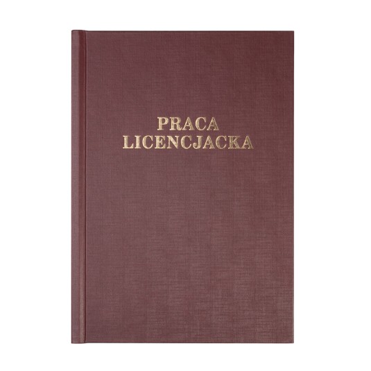 Okładka kanałowa Praca Licencjacka C 16 mm 304 x 212 mm (A4+ pionowa) bordowa
