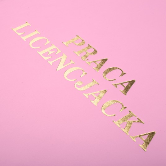 Okładka Praca Licencjacka oprawa kanałowa A 10mm różowa