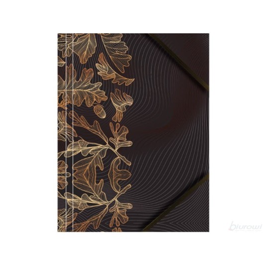 Teczka kartonowa z gumką A4 grafika  liście  op. 6 szt.