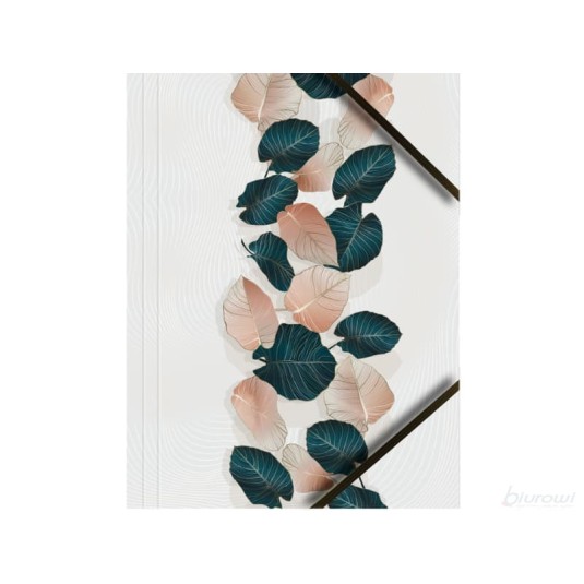 Teczka kartonowa z gumką A4 grafika  liście  op. 6 szt.