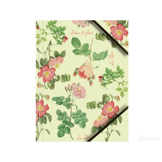 Teczka kartonowa z gumką A4 grafika róże op. 6 sztuk