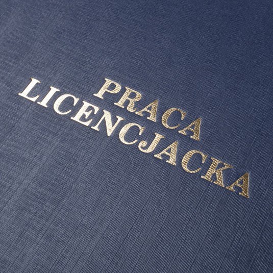 Okładka kanałowa Praca Licencjacka A 10 mm 304 x 212 mm (A4+ pionowa) niebieska