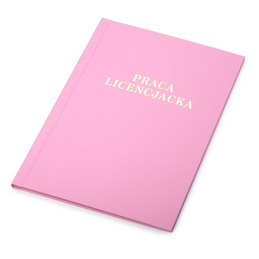 Okładka Praca Licencjacka oprawa  kanałowa AA 5 mm różowa