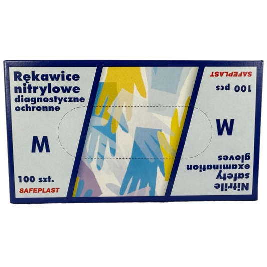 RĘKAWICE NITRYOWE NIEBIESKIE  ROZ M A'100 NITRYLEX PLAST DIAGNOSTYCZNE