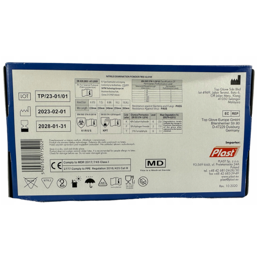 RĘKAWICE NITRYOWE NIEBIESKIE  ROZ L A'100 NITRYLEX PLAST DIAGNOSTYCZNE