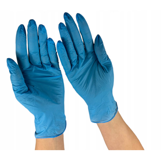RĘKAWICE NITRYOWE NIEBIESKIE  ROZ L A'100 NITRYLEX PLAST DIAGNOSTYCZNE