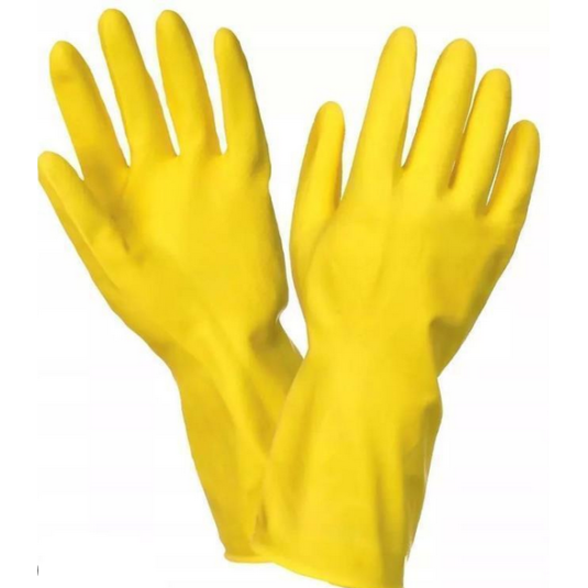 Rękawice gumowe flokowane - gospodarcze Plast "M"