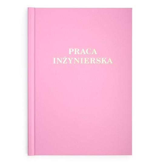 Okładka kanałowa Praca Inżynierska AA 5 mm różowa napis