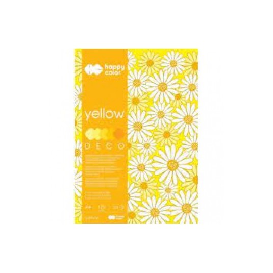 BLOK TECHNICZNY DECO YELLOW  A4 20 ARKUSZY 5 KOLORÓW 170g/m2 SCRAPBOOKING