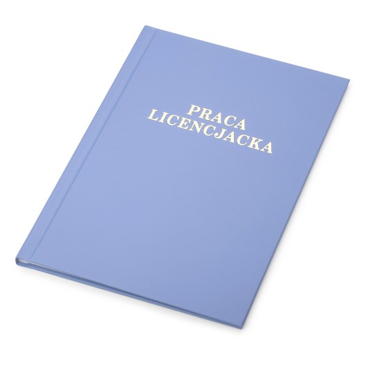 Okładka kanałowa Praca Licencjacka A 10 mm 304 x 212 mm (A4+ pionowa) j. niebieska