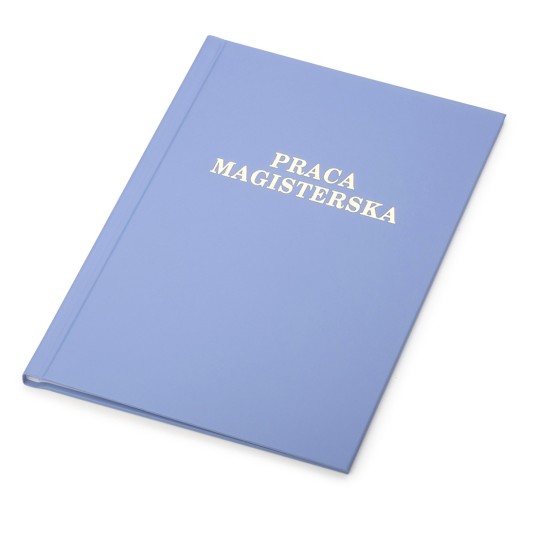 Okładka Praca Magisterska oprawa kanałowa AA 5 mm j. niebieska