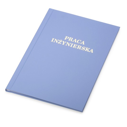 Okładka kanałowa Praca Inżynierska AA 5 mm 304 x 212 mm (A4+ pionowa)  j. niebieska