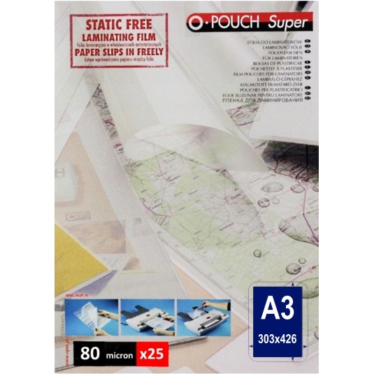 Folia laminacyjna - LamiPouch Standard 303 x 426 mm (A3) - 80 µm - op.25 sztuk  FN6225