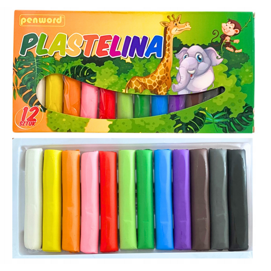 Plastelina 12 kolorów dla dzieci wyprawka szkolna przedszkole