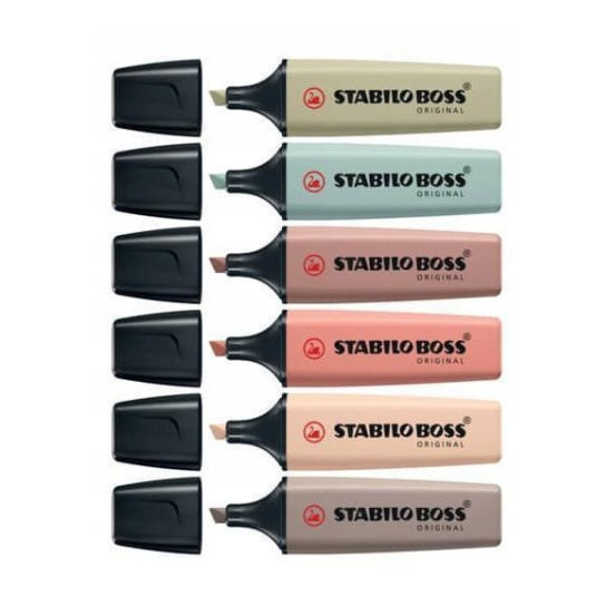 Zakreślacze Stabilo Boss Original NatureCOLORS mix 6 kolorów
