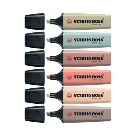 Zakreślacze Stabilo Boss Original NatureCOLORS mix 6 kolorów