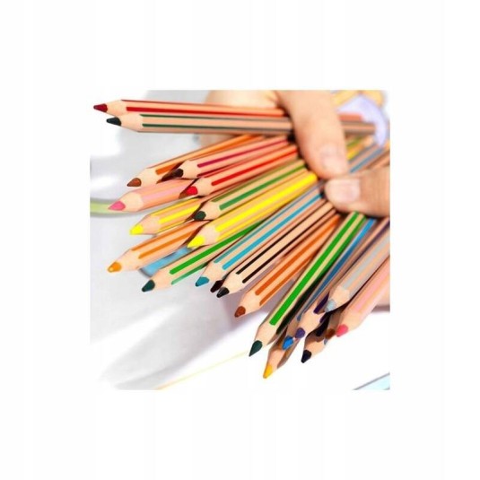 Kredki ołówkowe szkolne 24 kolorów Bic Kids Evolution STRIPES