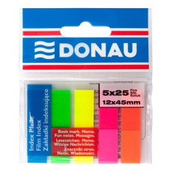 Zakładki indekujące DONAU 45x12 neonowe 5 kolorów