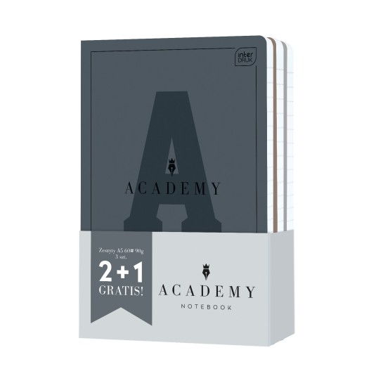 Zeszyt  Interdruk Academy A5/60 Linia  2+1