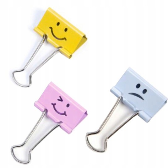 Klipy do akt RAPESCO SMILE 19 mm MIX KOLORÓW a'80