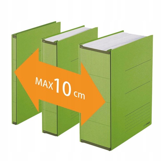 Skoroszyt Teczka PLUS ZERO MAX rozszerzana A4 zielona 1 szt