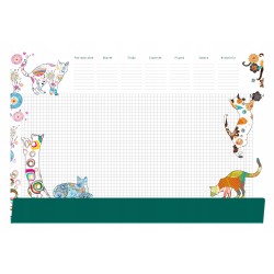 Podkład na biurko notes tygodniowy 50x35 koty