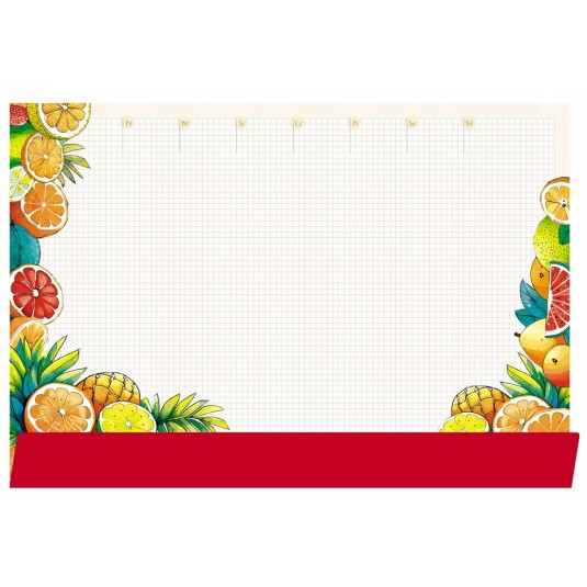 Podkład na biurko papierowy tygodniowy 35x50 owoce