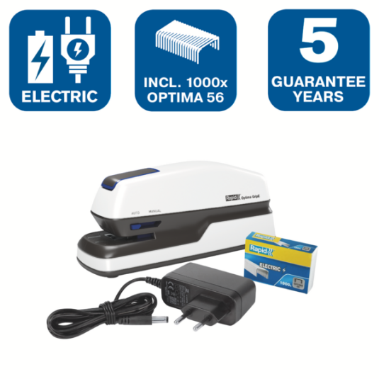 Zszywacz elektryczny Rapid Optima GripE biurowy do 20 kartek