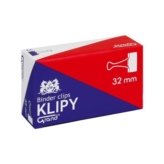 Klip biurowy GRAND klipsy 12 szt. clip 32 mm