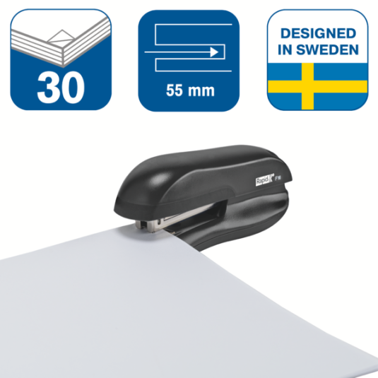 Zszywacz biurowy RAPID F16 czarny do 30 kartek 24/6 26/6