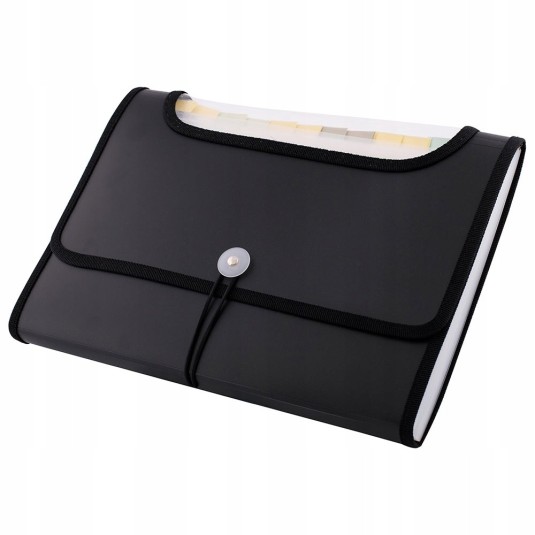 Teczka harmonijka A4 d.rect 5590 12 przegr. czarna