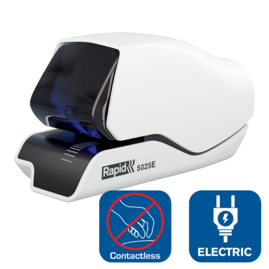 Zszywacz elektryczny do papieru Rapid Supreme 5025e biały do 20 kart.